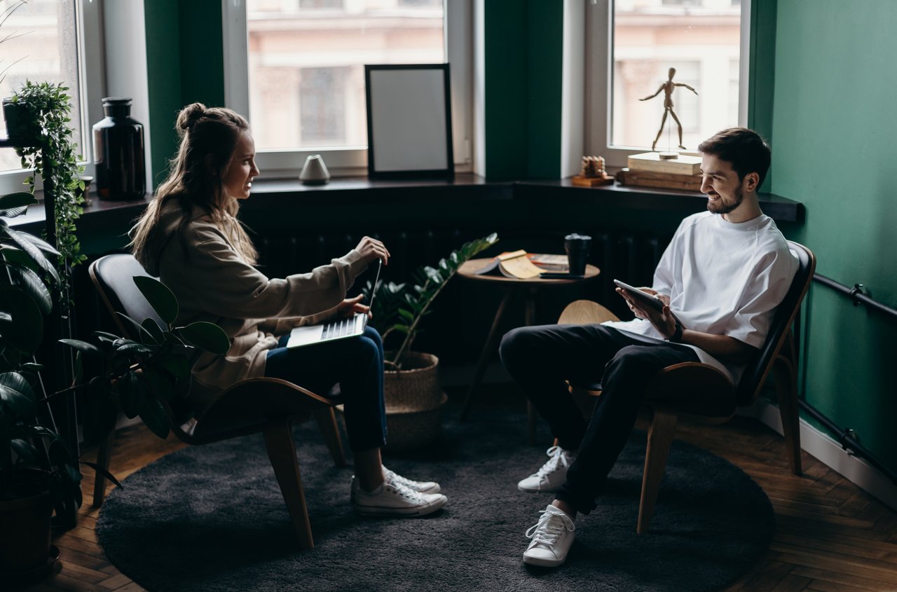 Couple Working At Home